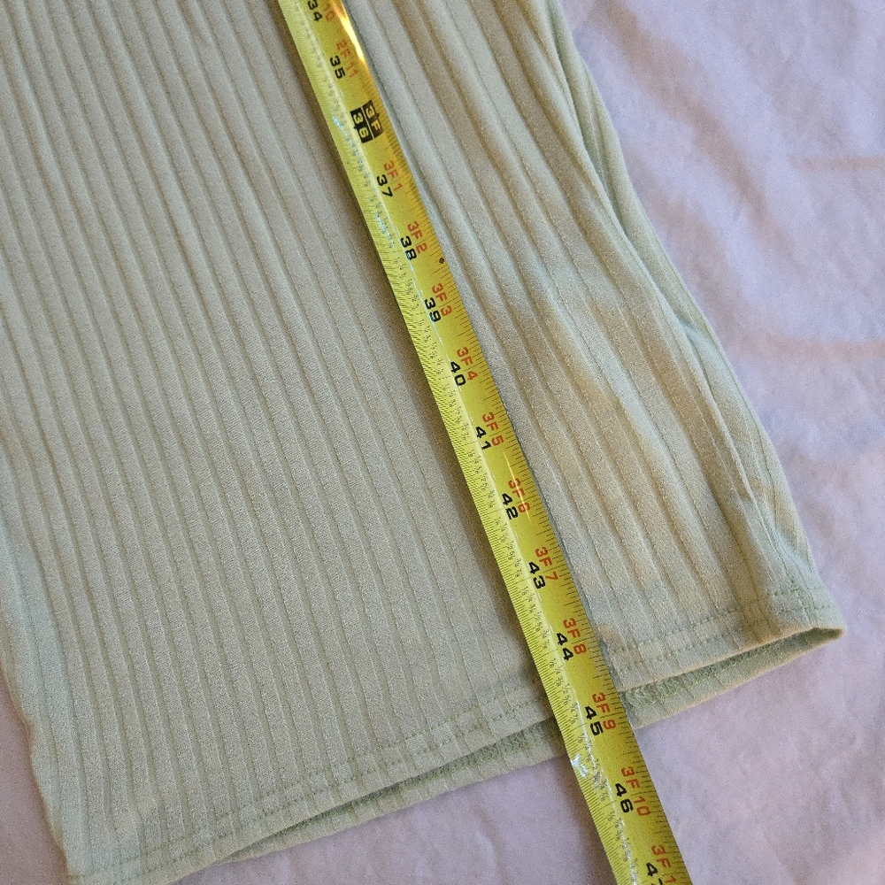 Missguided Pastel Green Tie Belt Ribbed 90s Y2K Spaghetti Strap Cami Dress - Picture 5 of 11